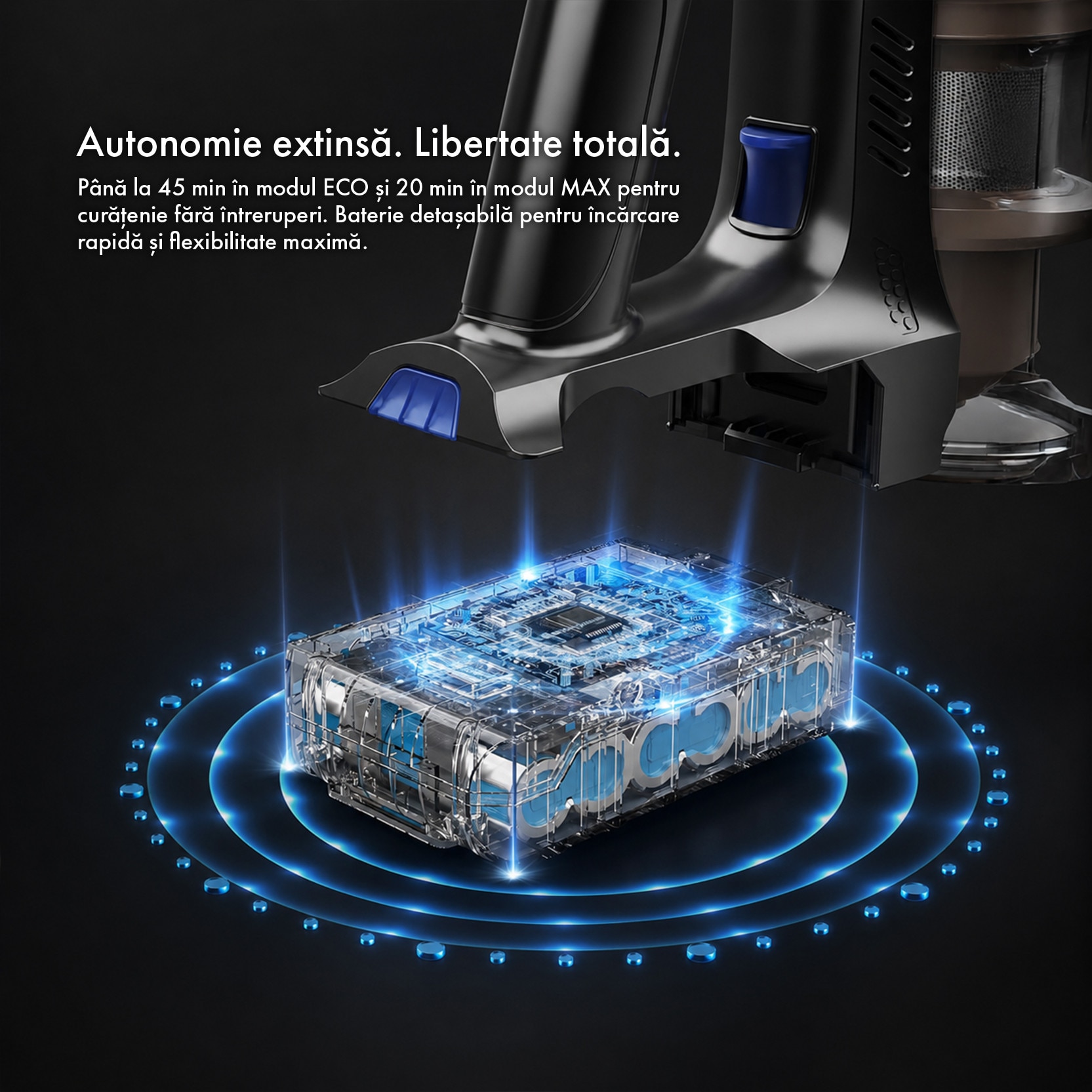 Aspirator Vertical Fara Fir Techsen W1 Wento, 30.000Pa, 500W, 40Kpa, Sistem de Filtrare HEPA + Inchidere Ermetica, Led Perie Podea, Perie Flexibila V-SHAPE, Rezervor Colectare Praf 1.5L, Tub Extensibil, Accesorii Multiple