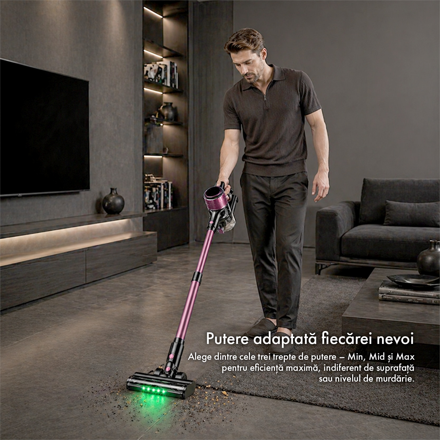 Aspirator Vertical fara Fir 10 In 1 Techsen W1 Nova, 3 Moduri de Aspirare Ajustabile, Afisaj LED Inteligent, Sistem de Filtrare Avansat HEPA, Furtun Flexibil Extra-Lung, 350W, Baterie Li-ion, Accesorii Multiple