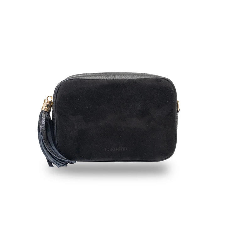 Női fekete valódi bőr táska Ancuta