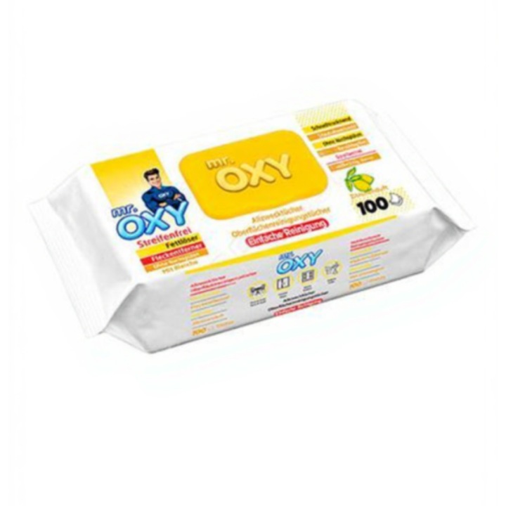 Servetele Umede Multisuprafete MR. Oxy 100buc/set Otet Alb, Bicarbonat, Lamaie