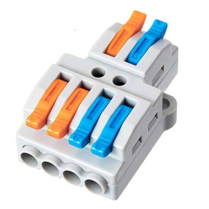Conector rapid LT-422, Cabluri, 2 intrări, 4 ieșiri, 600VAC, 32A, 4mm2