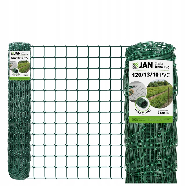 Plasa Impletita Lesi, JAN, 120/13/10, Verde, OC, PVC, 25m, Rezistenta Inalta, Strat Dublu Protector, Productie Poloneza