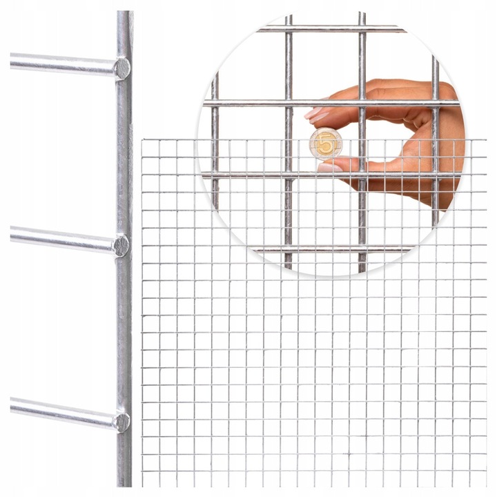 Gard din plasă sudată galvanizată, JAN, 1000x1000mm, 50x50mm, fir fi 4mm, uz exterior