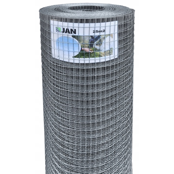 Plasa sudata zootehnica, 19x19x1.0mm, inaltime 1m, 25m2, dublu galvanizata, rezistenta coroziune, custi animale, voliere pasari, protectie culturi, structura rigida