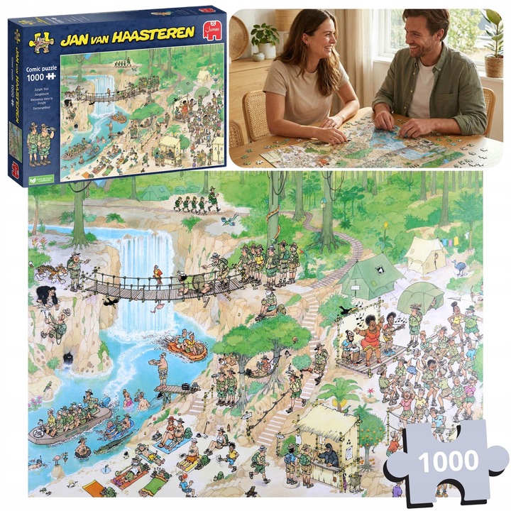 Puzzle 1000 Piese Excursie in Jungla, Jan van Haasteren, Detalii Amuzante, Multicolor