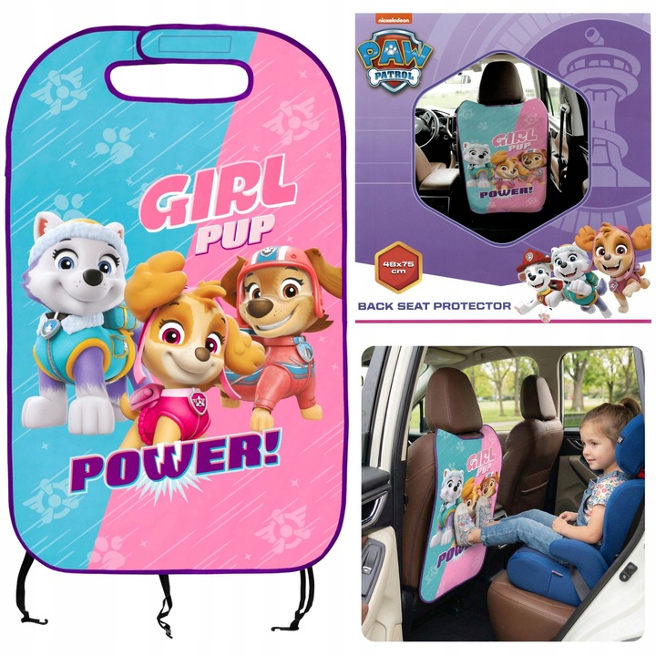 Protectie Scaun Auto Copii, Psi Patrol Girls, Husa Universala, 75x48cm, Montare Usoara