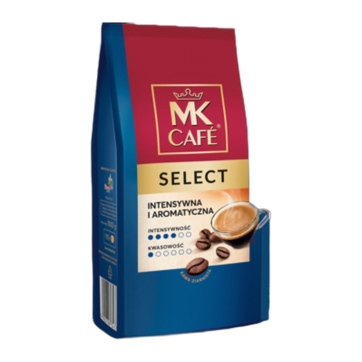 Cafea boabe MK Cafe Select, 1 kg, Arabica, produs in Polonia