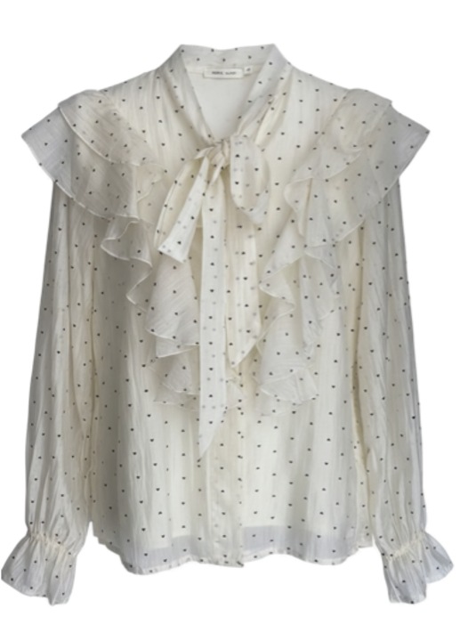 Mia & Me noi bluz, kremszinu, fodros, Krémszín