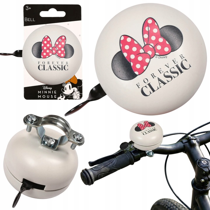 Sonerie Bicicleta Minnie Mouse, 6cm, Sunet Clar, Design Retro, Montare Usoara