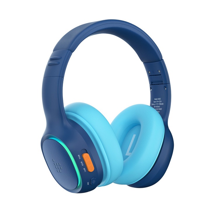 Casti wireless Tronsmart KH03 cu anulare activa a zgomotului, volum limitat 93dB, Bluetooth 5.3, autonomie 70h, pentru copii, Albastru
