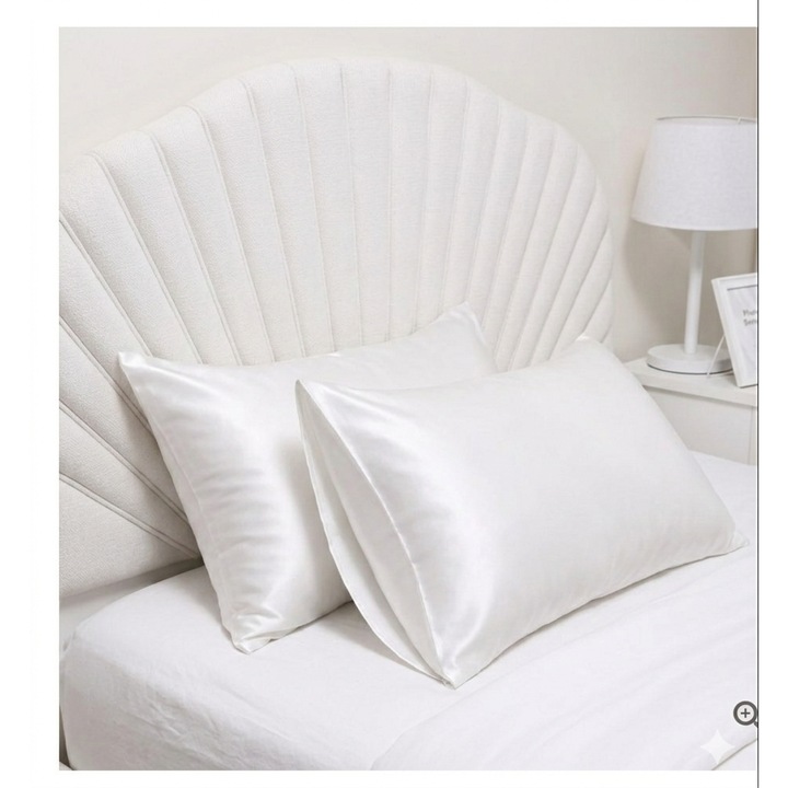 Fata de perna satin pentru par si ten, 50 X 70 cm Alb