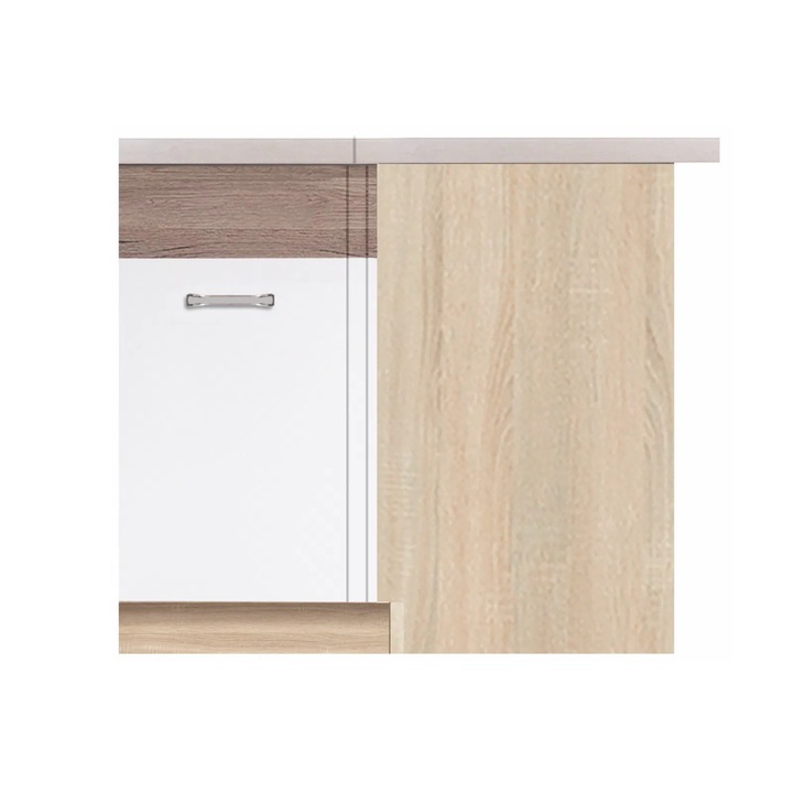 Corp inferior de colt Expomob ECO-15D, stejar sonoma/alb lucios, dimensiuni 100x70x82 cm, fabricat in Polonia