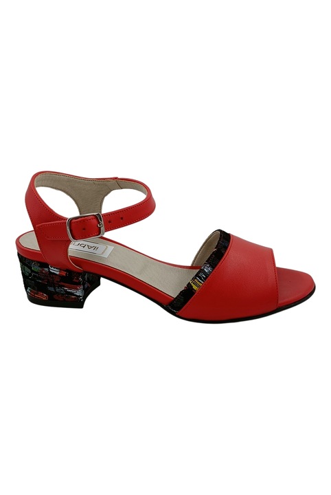 Sandale dama, SandAli, piele naturala, rosu, marimea 37 EU