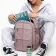 Rucsac calatorie, Zagatto ZG1109, 40x30x20 cm, Bagaj mana avion WizzAir Ryanair, 10 kg, Compartiment laptop, Curele compresie, Impermeabil, Atasare troler, 24L, Ideal pentru City Break si Deplasari Business, Roz