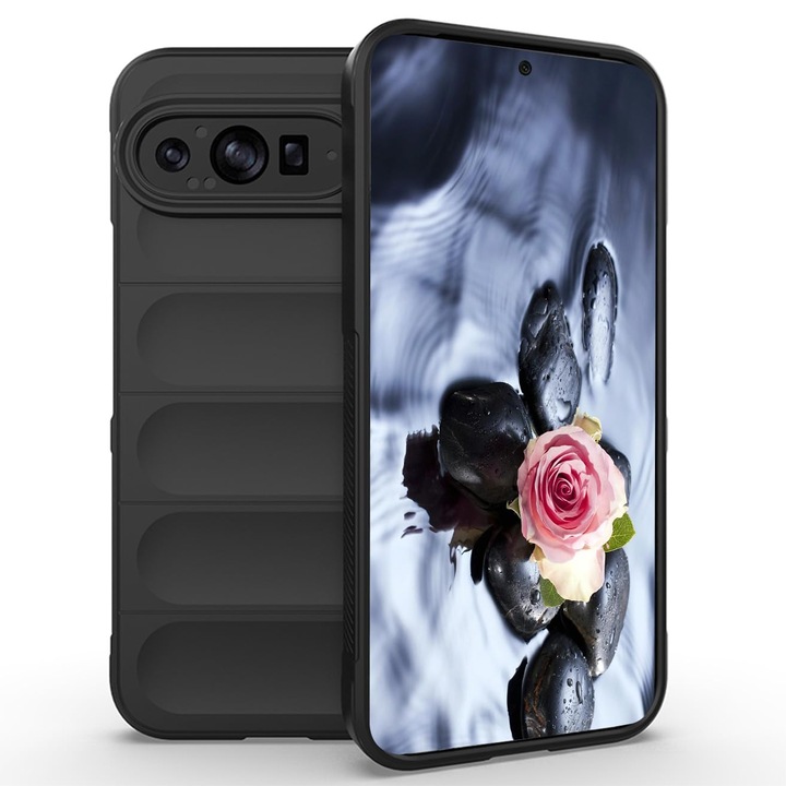 Husa telefon, YUEQIAN, Google Pixel 9 Pro, Silicon, Negru