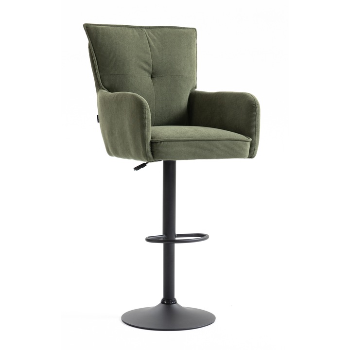 Scaun de birou, Votana, HR250W, Catifea Reiata Premium, Baza Neagra, Verde Salvie