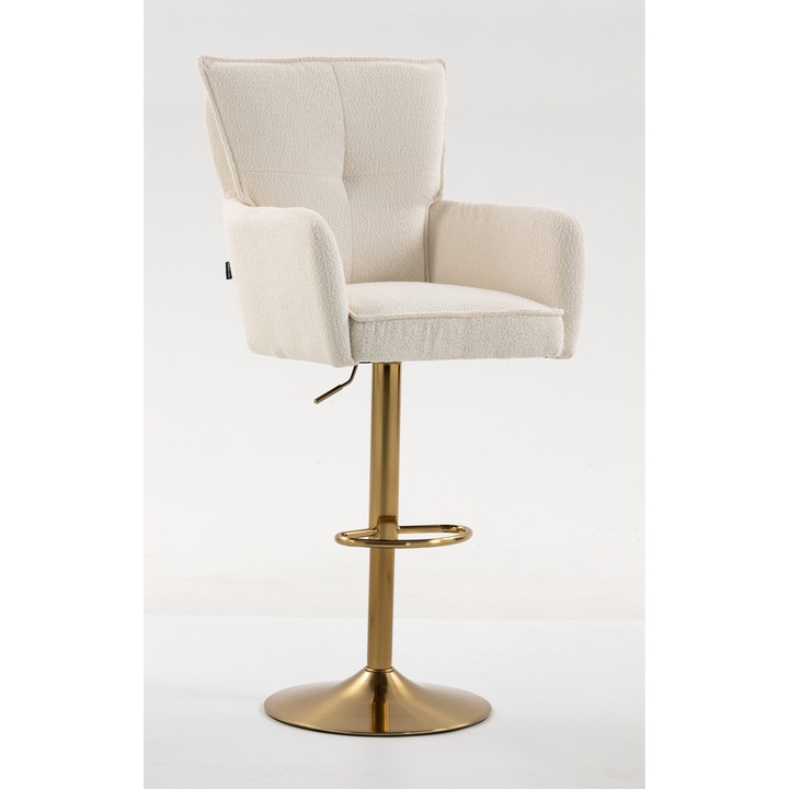 Scaun de birou, Votana, HR250W, Boucle, Baza Aurie, Crem