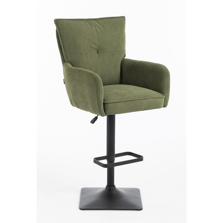 Scaun de birou, Votana, HR250KW, Catifea Reiata Premium, Baza Neagra, Verde Salvie