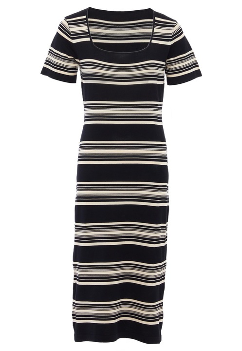 Rochie de dama, Zitha, eleganta, cu decolteu rotund, negru, XS-S INTL