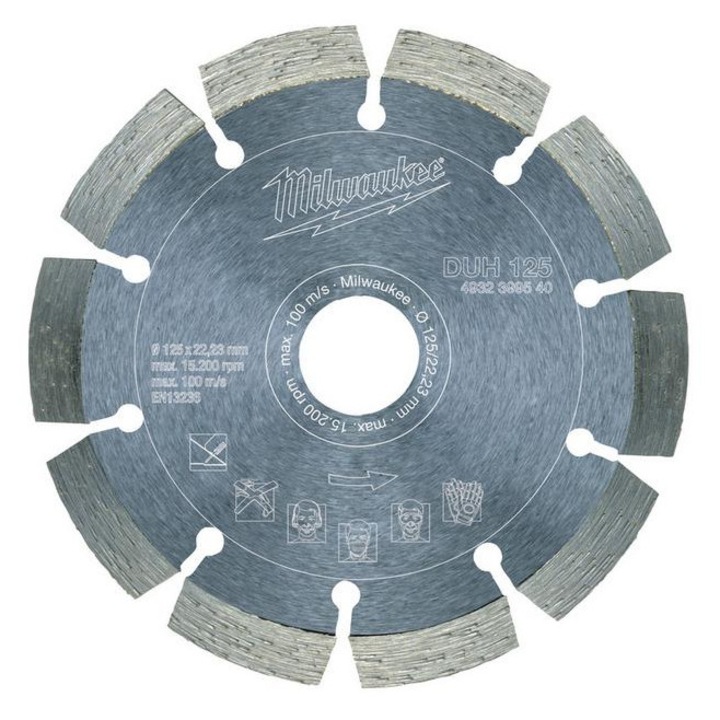 Disc diamantat Milwaukee DUH 125, 125mm, pentru beton si piatra, tip plat