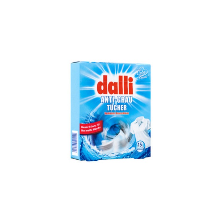 Servetele Dalli pentru rufe, 15 bucati, previn sararea, 35g