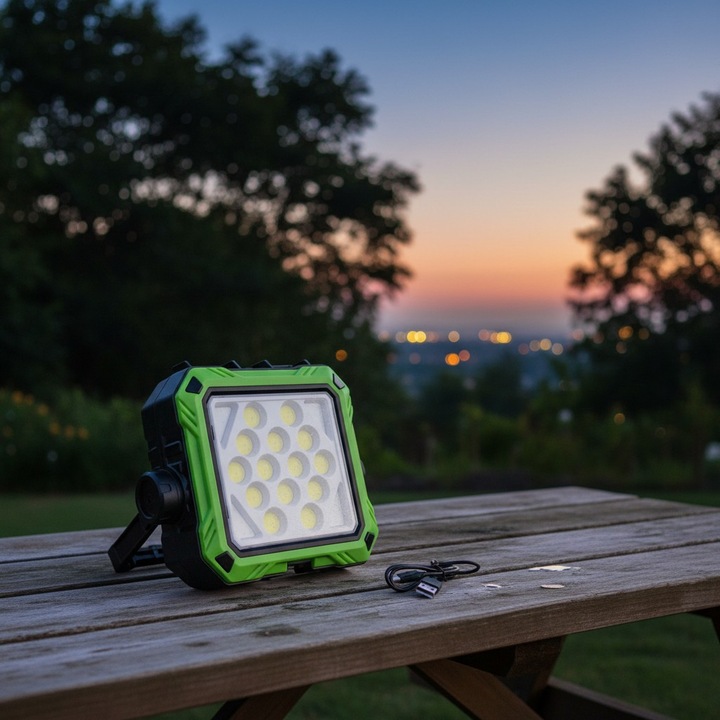 Мултифункционална соларна работна лампа VisionXXI, включен комплект инструменти, 3W COB LED, 1200mAh