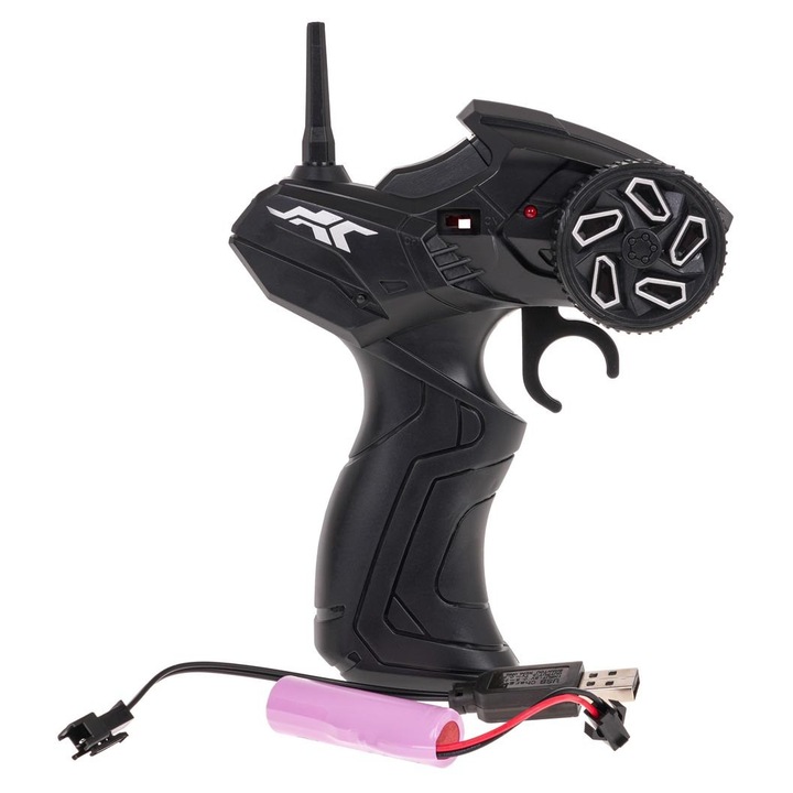 Masinuta metalica R/C Speed 1:20, neagra, cu acumulator 3,7 V, pentru copii de la 6 ani, set complet