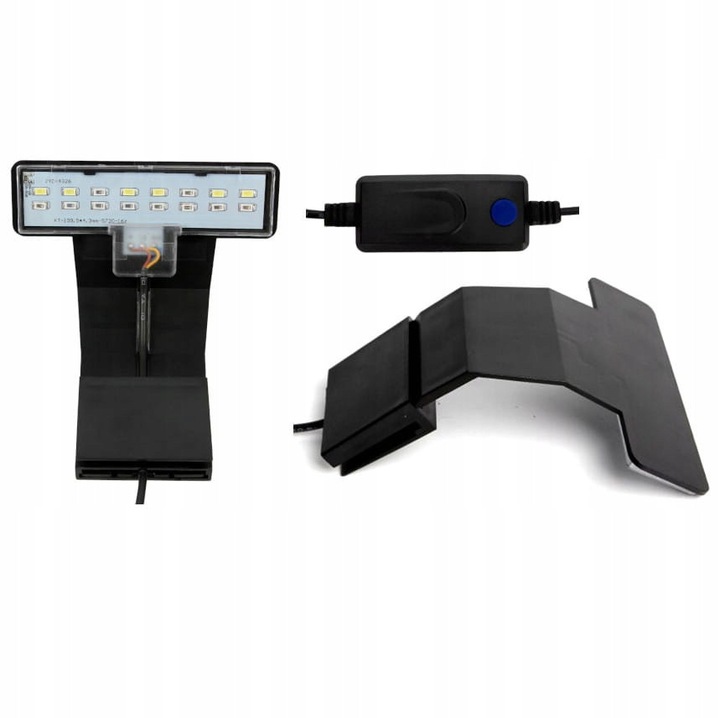 Lampa LED pentru acvariu TD Stones AQUA LIGHT 16, 16 LED-uri, negru, 5W, dimensiuni 13x12x8cm