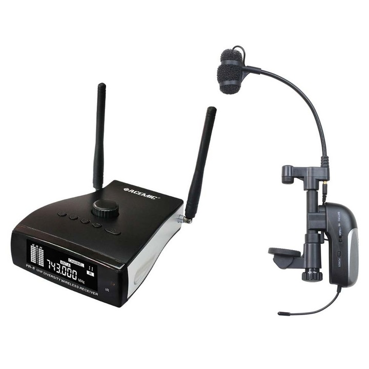 Sistem radio, microfon wireless pentru chitară acustică, ACEMIC PR-8/GT-10T, 100 frecvențe, 80 metri