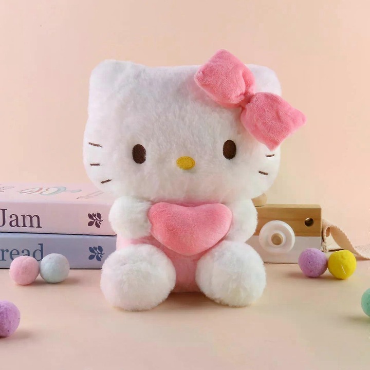 Papusa de plus, jucarie de plus, model fata, forma inima, 30x20cm