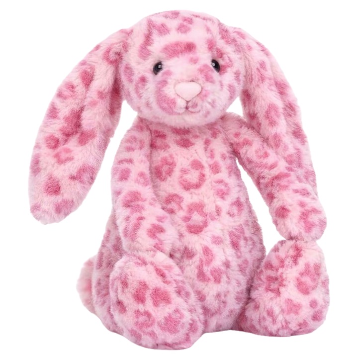 Плюшена играчка Jellycat Заек-гепард, 31см, Розов