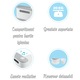 Olita Educationala ROBENTOYS tip Minitoaleta pentru Copii, Design Realist "My First Toilet" cu Sunet de Apa, Vas Colector Detasabil si Baza Antiderapanta, Alb/Roz