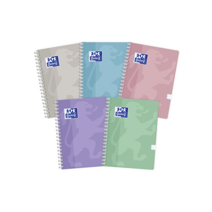 Caiet A4 Oxford Touch Pastel, 80 pagini, coperta moale, multicolor