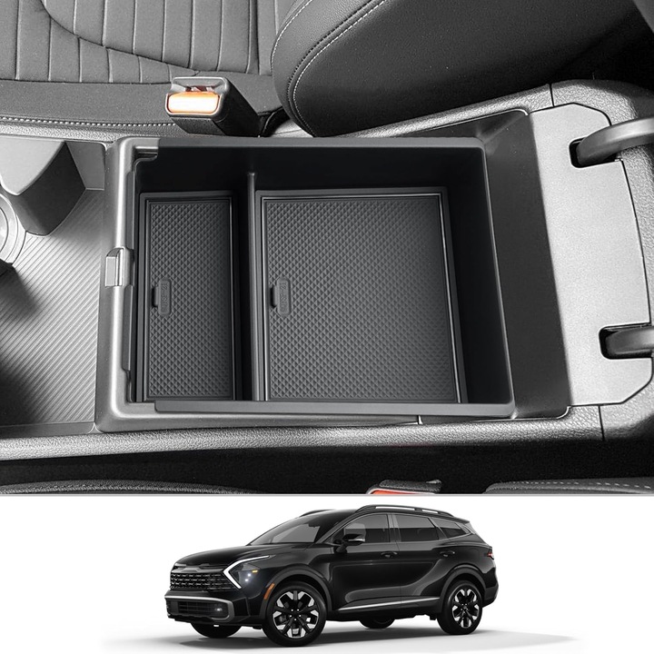 Autós tartó Kia Sportage NQ5 2022-2025-höz, tárolórekesz, ABS műanyag, vízálló, eredeti méretek