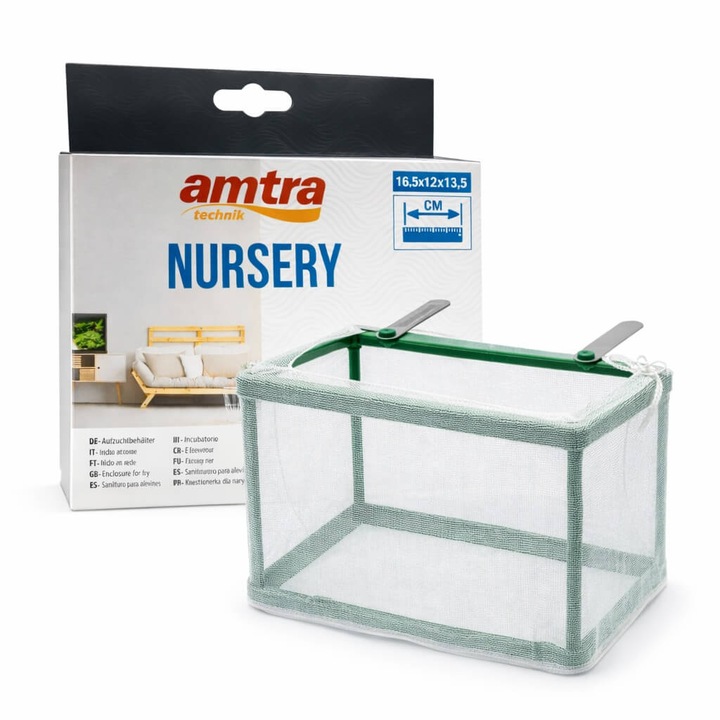 Maternitate pesti acvariu din plasa Amtra Nursery Spawning Box, fatatoare pesti cu prindere pe marginea acvariului, maternitate pentru pesti de acvariu 16.5 x 12.5 x 13.5 cm