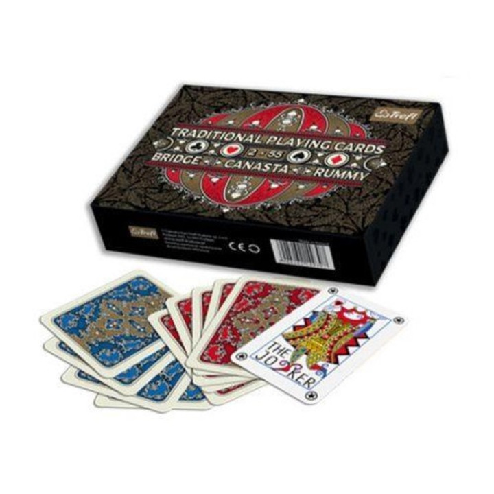 Set de carti de joc MUDUKO, 2 talie, 58x88mm, design elegant, ambalaj cu obvoluta