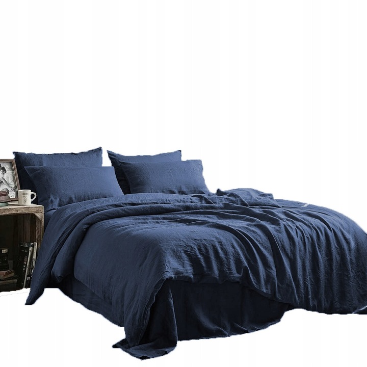 Lenjerie de pat 140x200cm, 100% bumbac, gri, set cu 1 fata de perna