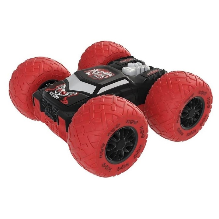 Masinuta zdalnie sterowana TM Toys Kaboom, 1:18, 8 km/h, negru-rosu, 14,5x14,5x6,5 cm