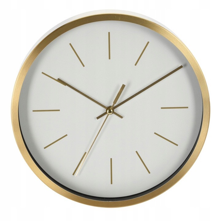 Koopman dekoratív óra, 25 cm, fehér-arany, modern design