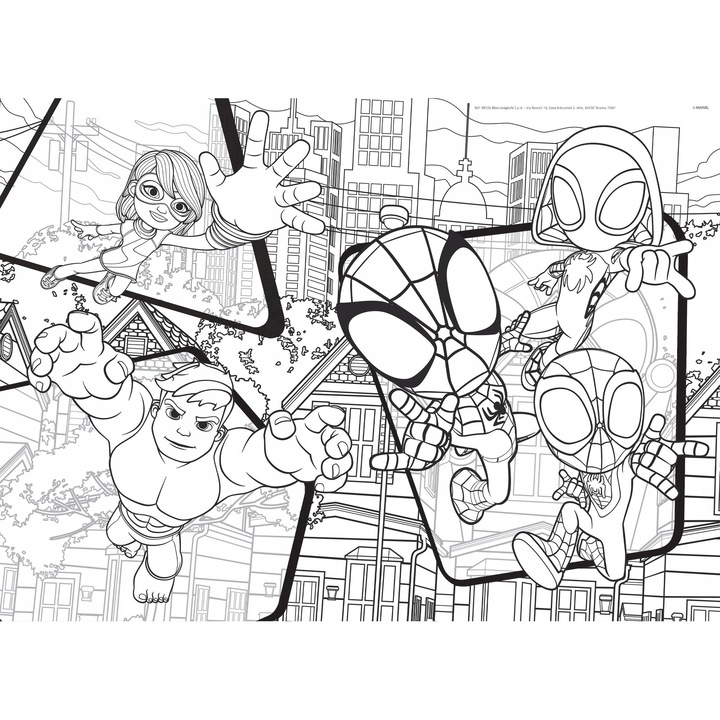 Puzzle Maxifloor Spidey, 48 piese, 70x50cm, multicolor, set