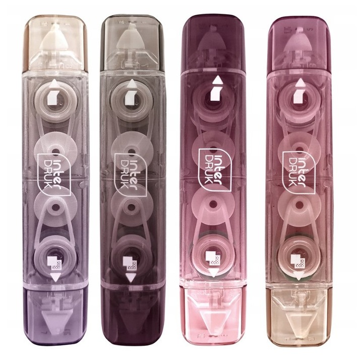 Corector si lipici in banda 2w1 INTERDRUK, 4m corector, 3m lipici, nude, set