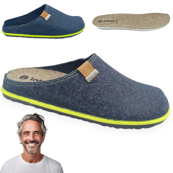 Férfi bebújós papucs, kék, Inblu 41