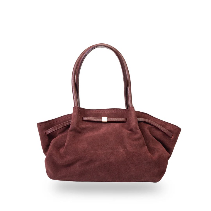 Geanta dama din piele naturala bordo Elena