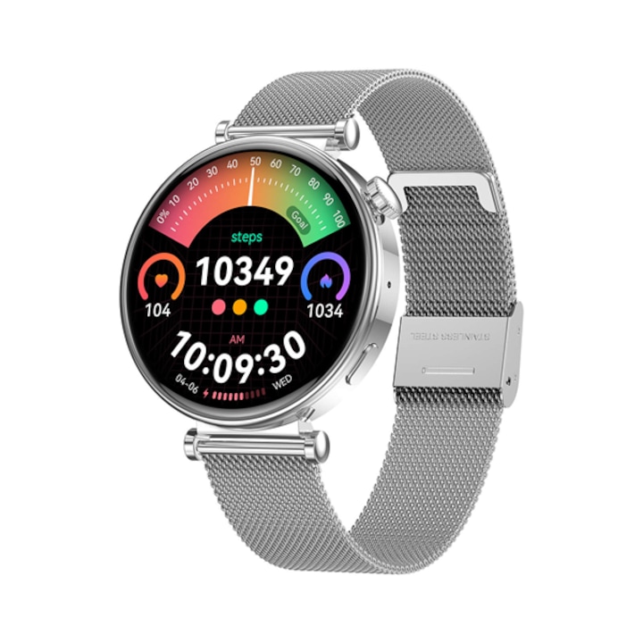 Smartwatch idealStore PowerStyle®, Apel prin Bluetooth, Difuzor si Microfon integrat, Asistent Vocal, Monitorizare Stare Sanatate, Pulsoximetru, Termometru, 100 de Moduri Sport, Norificari Aplicatii, Culoare Negru