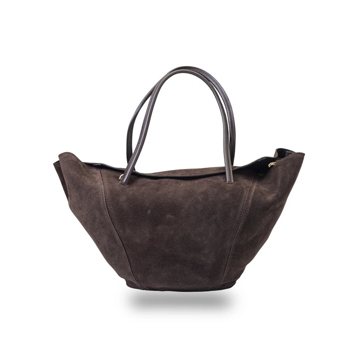 Női sötétbarna valódi bőr táska Diana