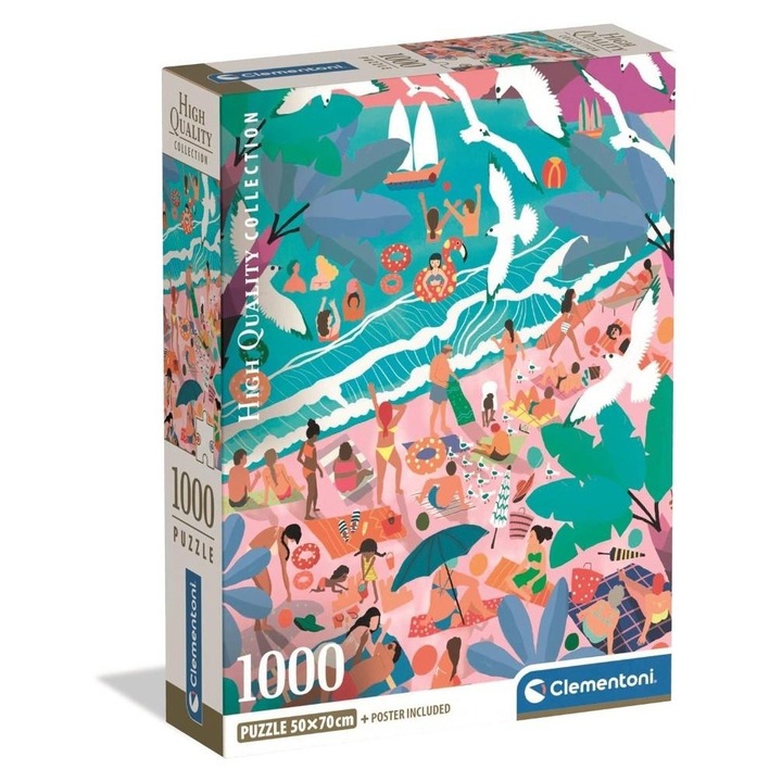 Puzzle 1000 Clementoni Sunday At The Beach, 70x50cm, set ecologic