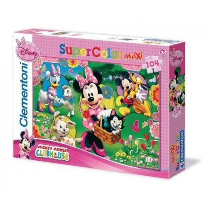 Puzzle 104 Maxi Superkolor Minnie, multicolor, 104 piese