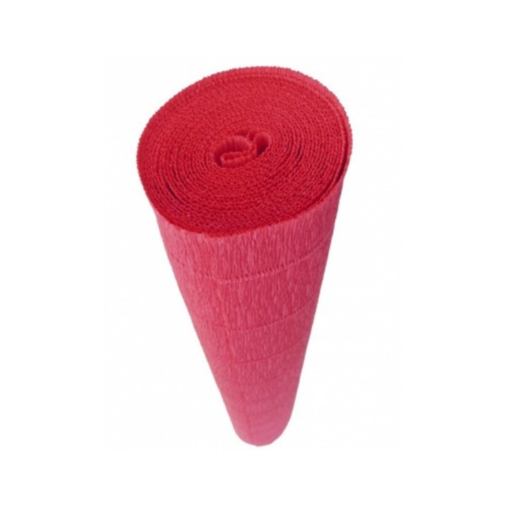 Dekoratív krepp papír, ALIGA, málna piros, 50x250cm, 5 tekercses készlet