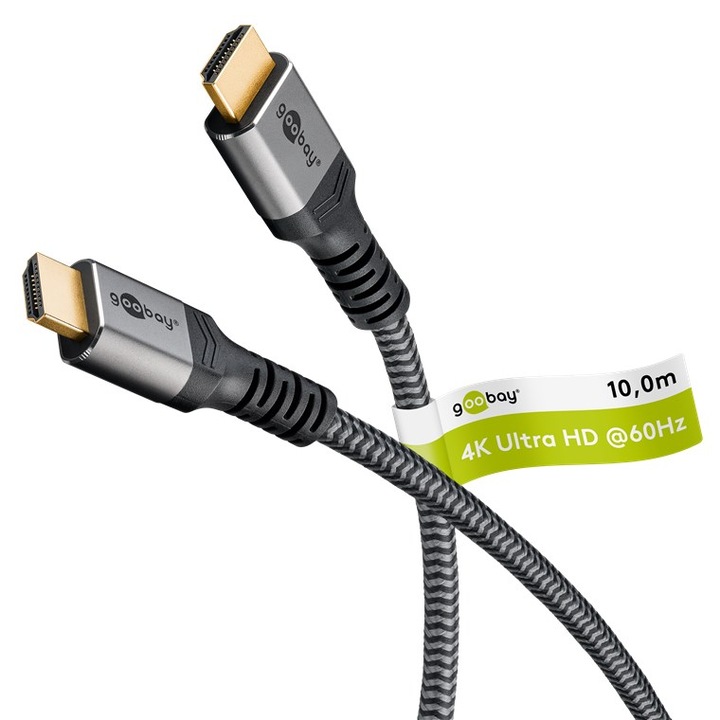 Cablu HDMI de mare viteza cu Ethernet, Goobay, 1.5m