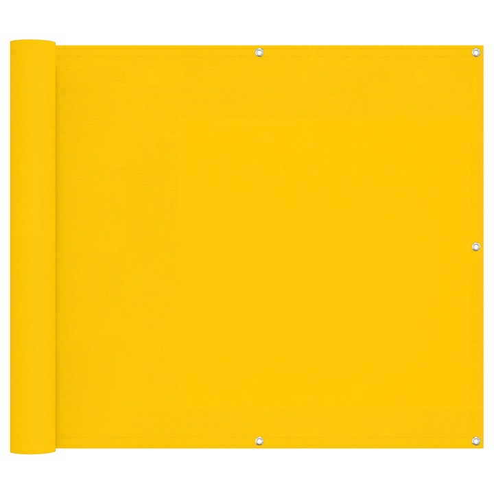 Ecran de balcon vidaXL, Galben 90 x 200 cm Oxford alu acoperit cu PU